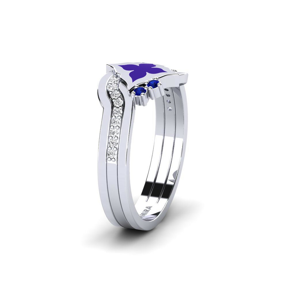 14ct White Gold Round Sapphire Ring Invalidation view 4