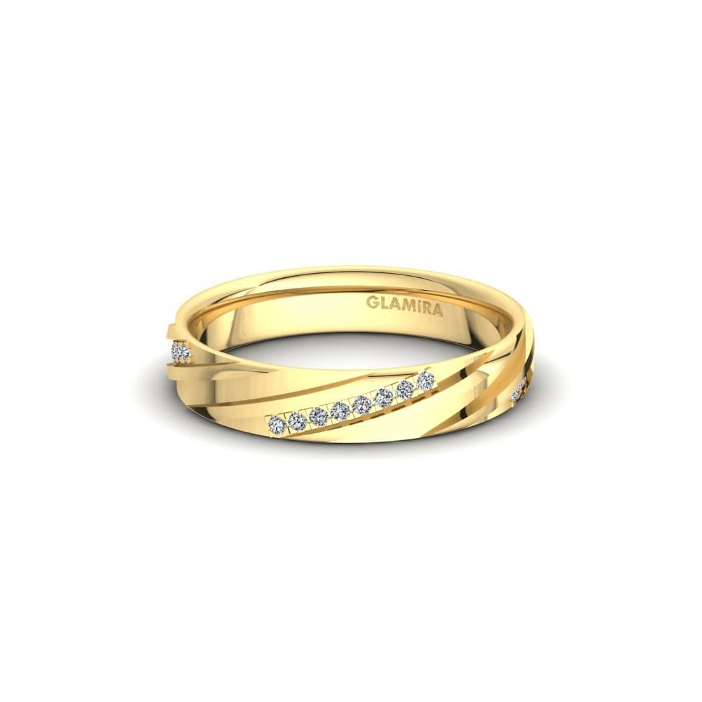 Bague Fiançailles Or Jaune Flash Argent Sterling 925 - Zircone 3.2ct Taille Ronde - Taille 7