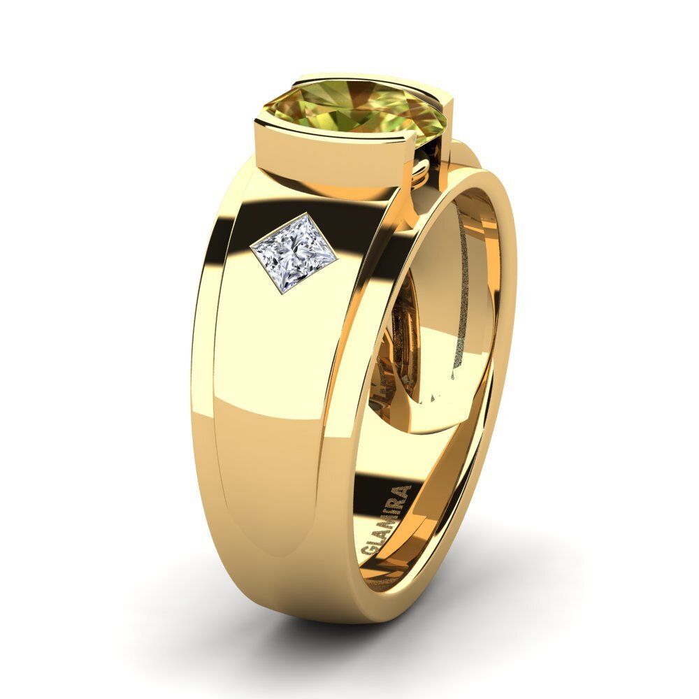 Bague De Mariage Homme Plaqué Or Jaune Avec Diamants Simulés 5.89 Ct - Taille 10, Argent 925, Personnalisable