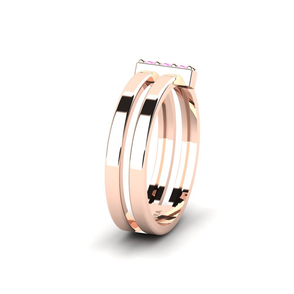 Alliances pour femmes Or rose 14k Saphir Rose Mode