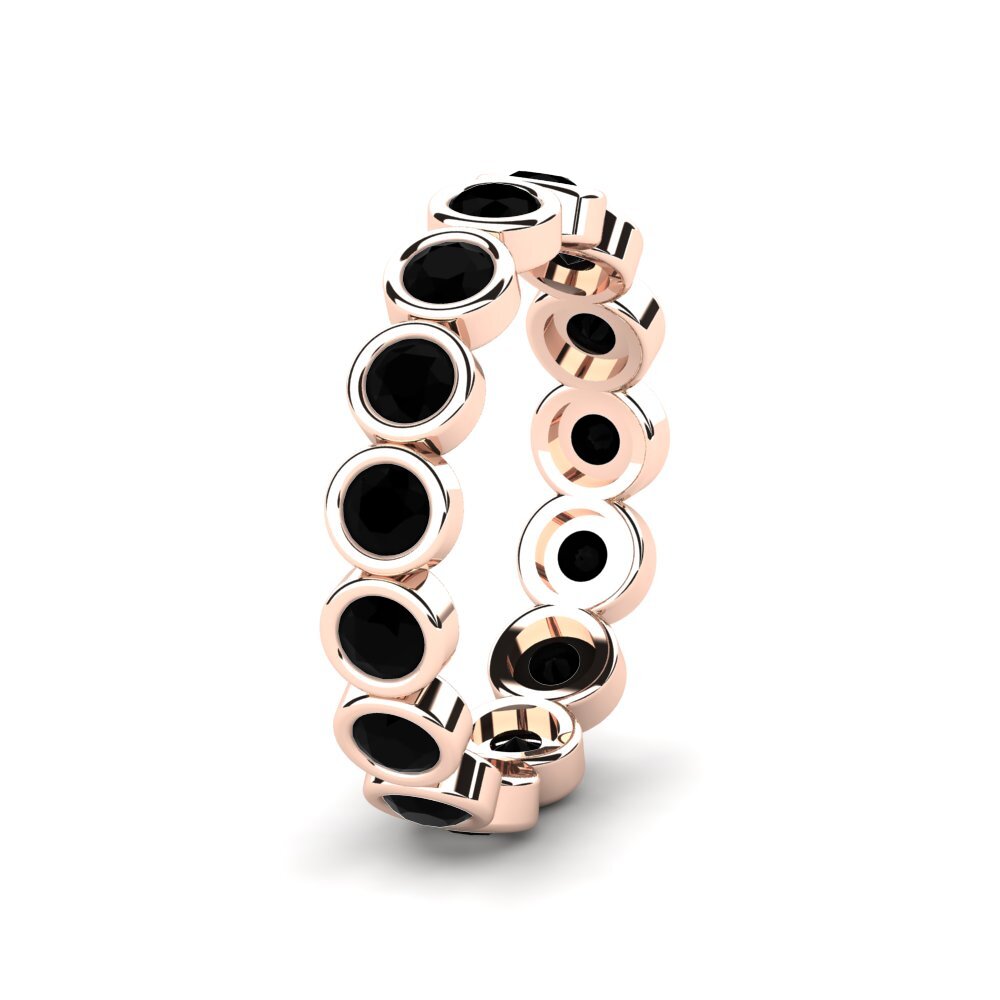 Alliances pour femmes Or rose 14k Diamant Noir Éternité