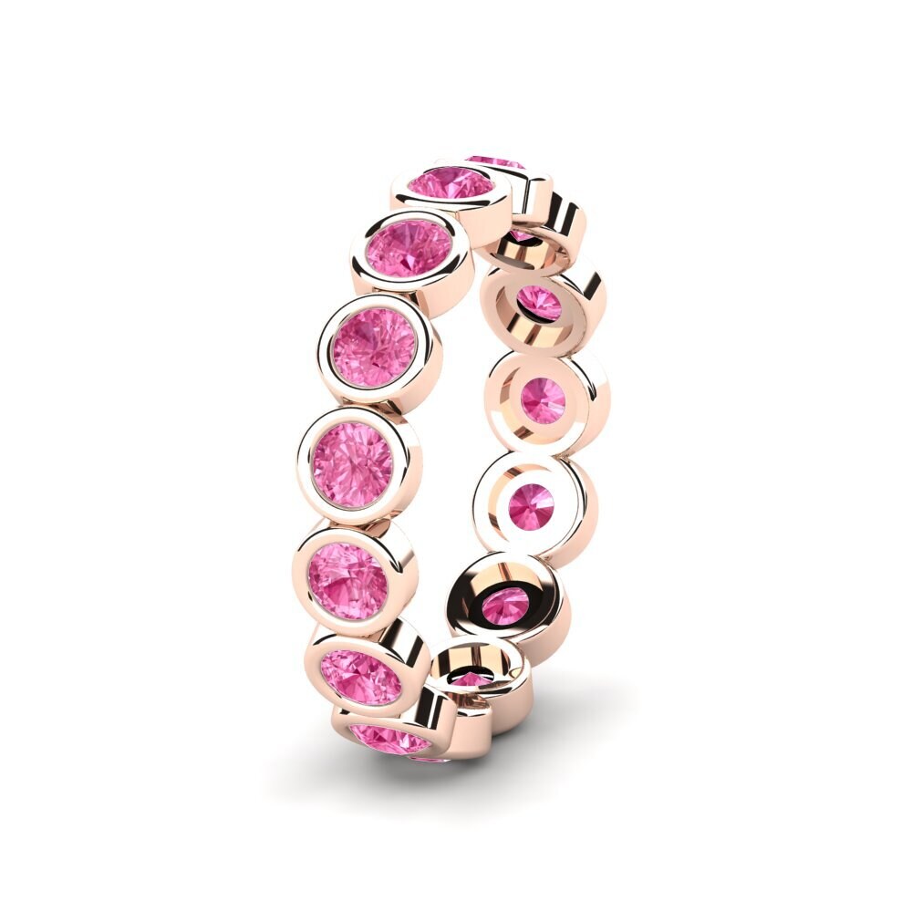Alliances pour femmes Or rose 14k Saphir Rose Éternité
