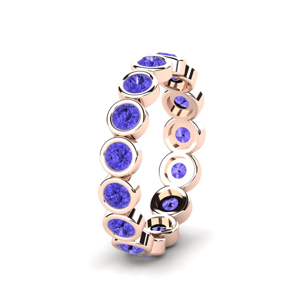 Alliances pour femmes Or rose 14k Tanzanite Éternité