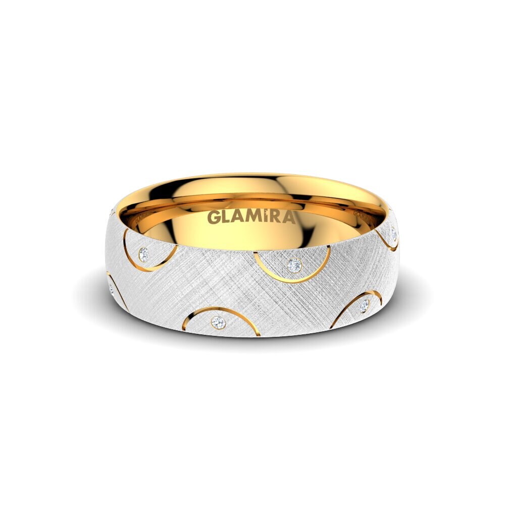 Compre Starting Compre Anel de Casamento Charming Start 6 mm em white_yellow-375 Sem ...