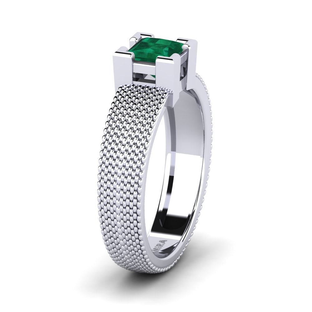 Bague De Fiançailles Trois Pierres Asscher 5,27 Ct - Moissanite, Plaquée Or Blanc 14k, Sur Mesure