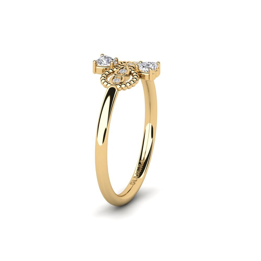 Buy 0.2 Carat Heart cut 9ct Yellow Gold Diamond GLAMIRA Ring Romb ...