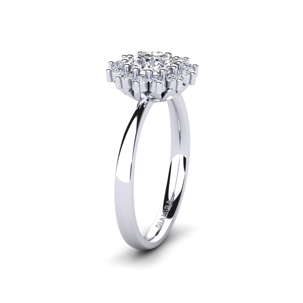 Bague Fiançailles 3 Diamants Ronds 2,90 Ct Or Blanc 14k - Taille Personnalisable