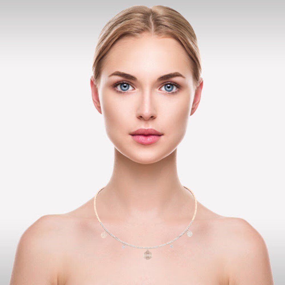 Pedir GLAMIRA Collar Vartery en corte Redondo 0.054 Quilates 9k Oro ...