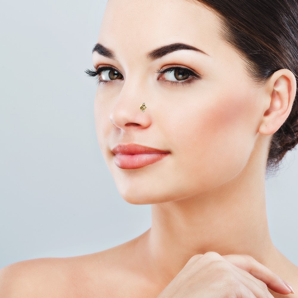 Achetez GLAMIRA Piercing Nez Apulia en Or Jaune 750 Diamant 0.015 ...