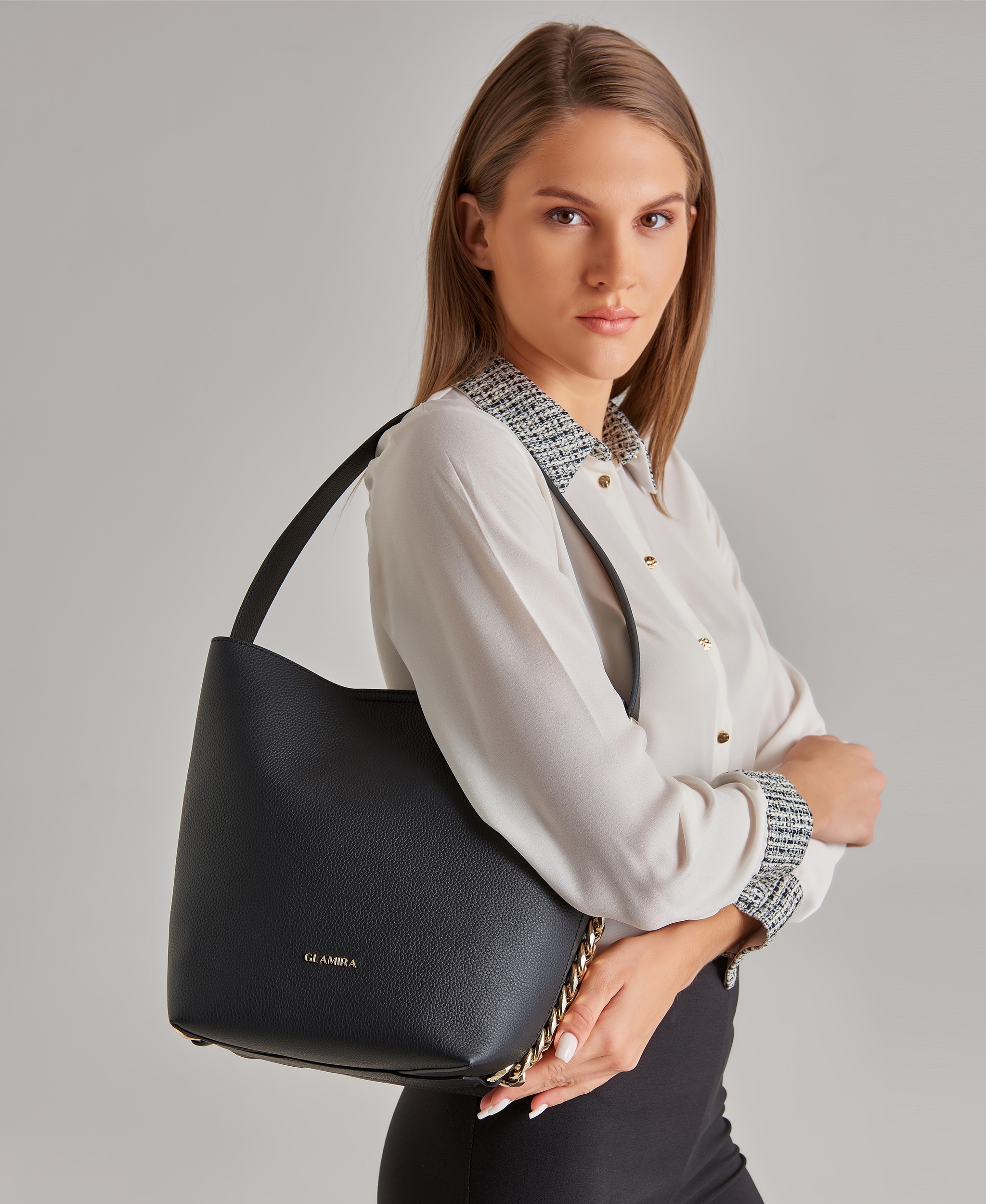 Sac à Épaule Noir Lysandra