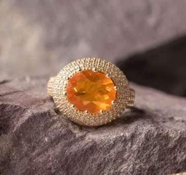 Fire Opal Engagement Rings