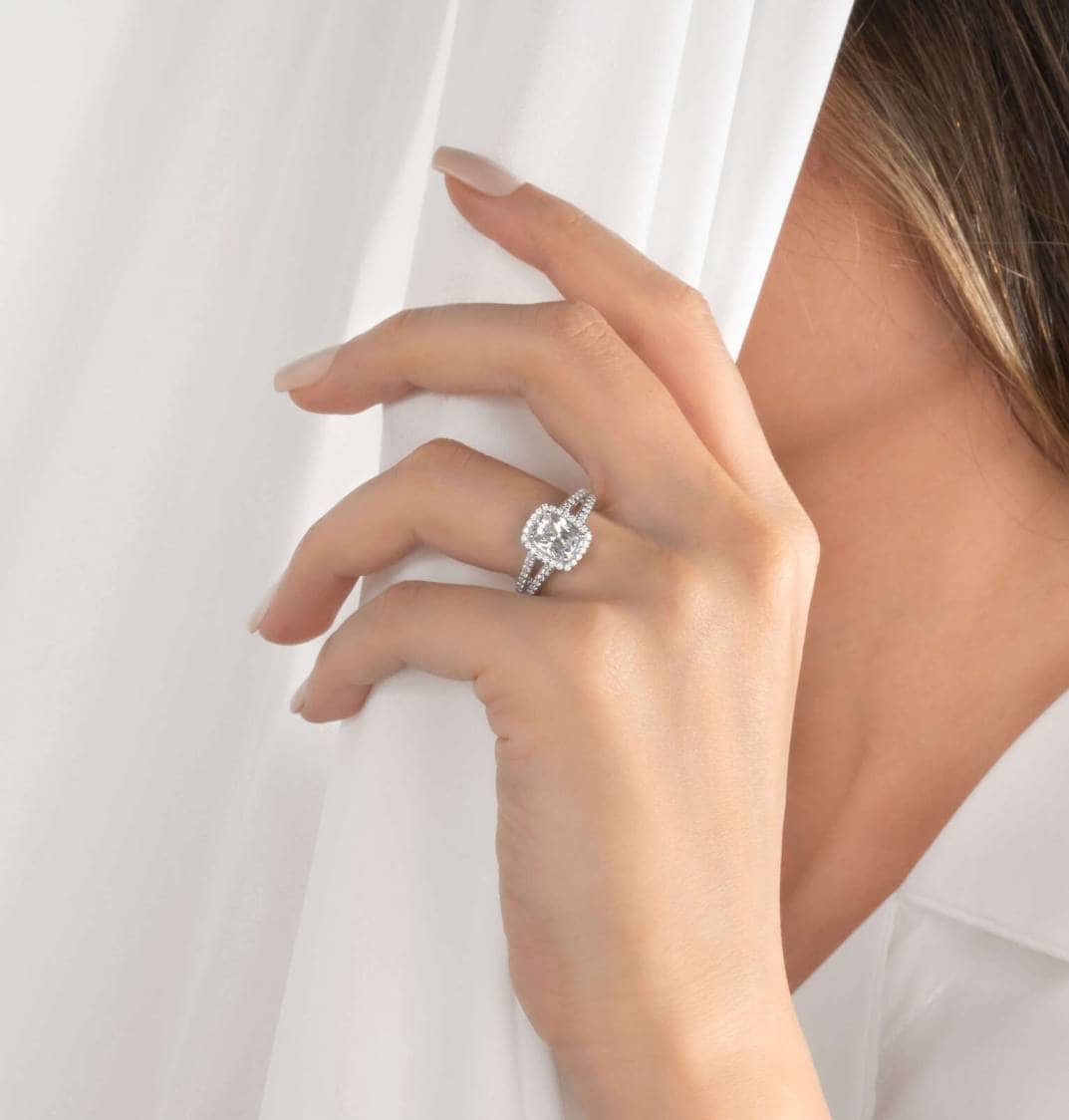 White Topaz Engagement Rings